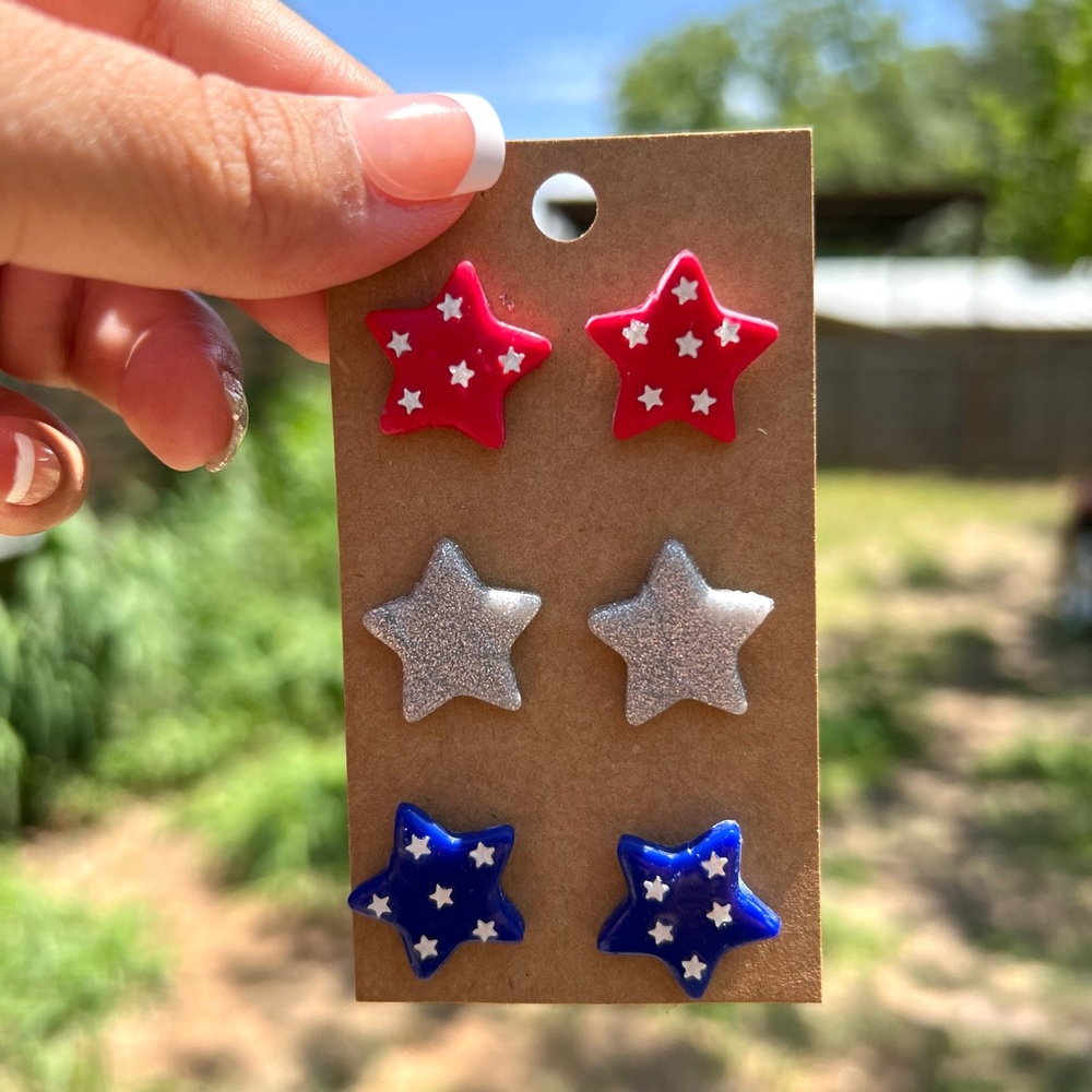 American Stud Clay Earrings